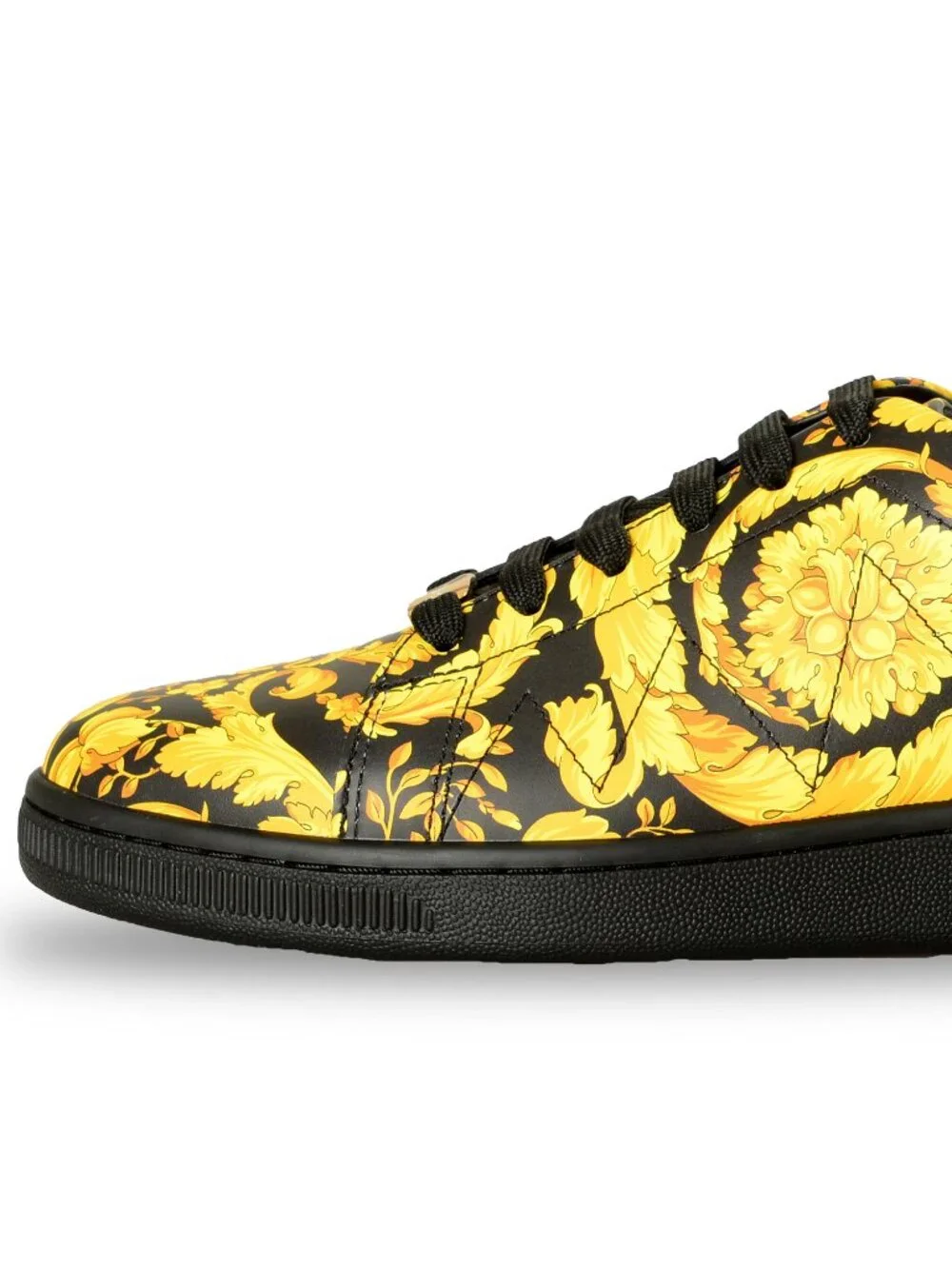 Versace Men's Baroque Signature Print 100% Leather Sneakers Shoes US 6 IT 39 - Picture 2 of 8